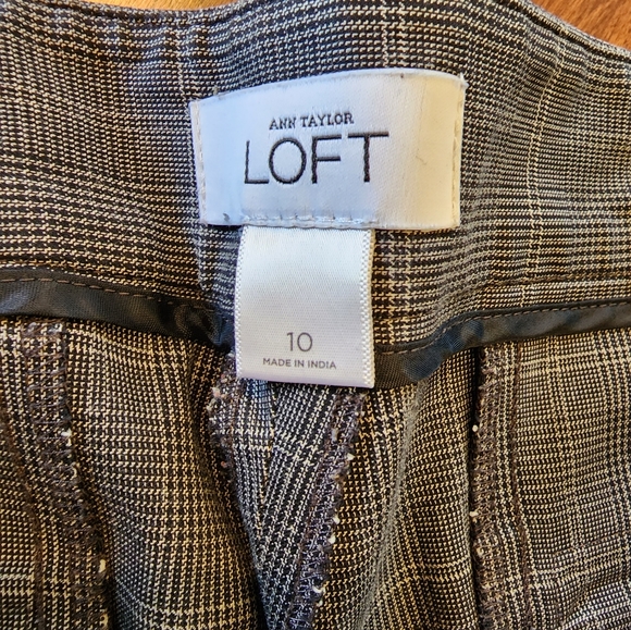 Loft plaid straight leg cropped dark Acedemia pants‎ Size 10 - Picture 8 of 9